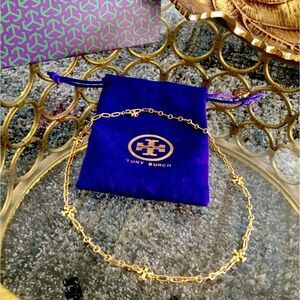 TORY BURCH VINTAGE GOLD KIRA NECKLACE